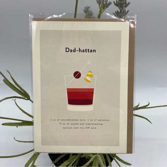 Dad-hattan home-cooked greeting card Father’s Day 4.5” by 6.25” blank inside - Picture 3 of 3